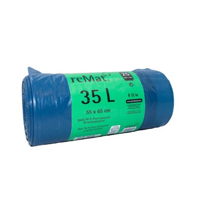 35l Abfallbeutel mit Zugband aus Recyclingmaterial