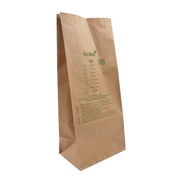 15 Liter Bioabfallbeutel aus Kraftpapier mit "Bioabfall" Aufdruck